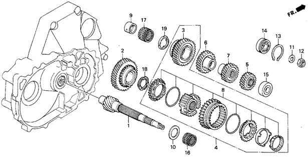 MT Countershaft for 1995 Honda Prelude #0