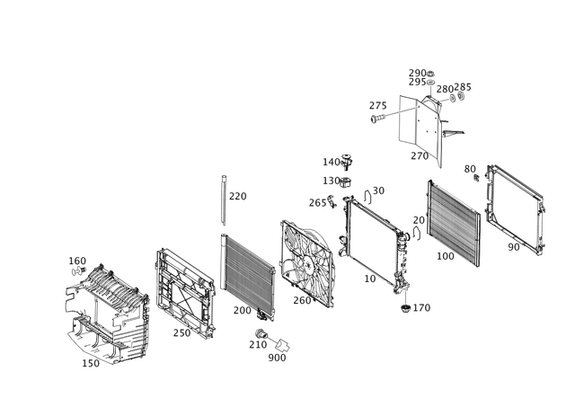 1975202422 - Radiator: Parts Kit, Cover for Mercedes-Benz Image