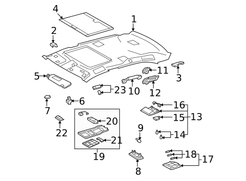Interior Trim - Roof for 2012 Lexus LS460 #0