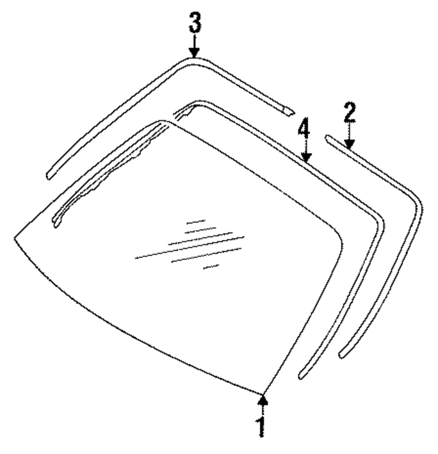 7271214Y60 - Body: Windshield for INFINITI: J30 Image