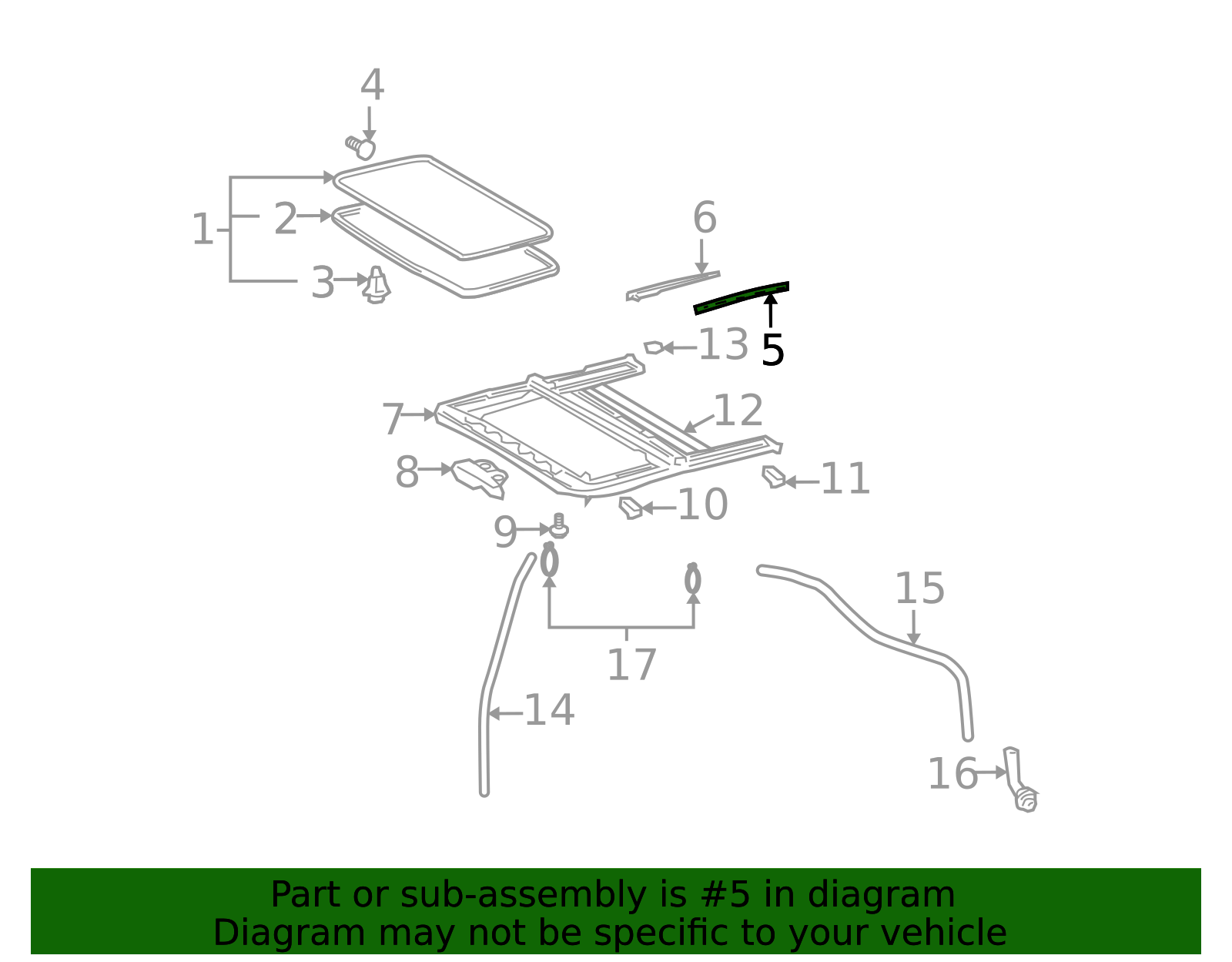 63217 2003-2009 Lexus GX470 Sunroof Molding 63217-35021 | OEM Parts Online