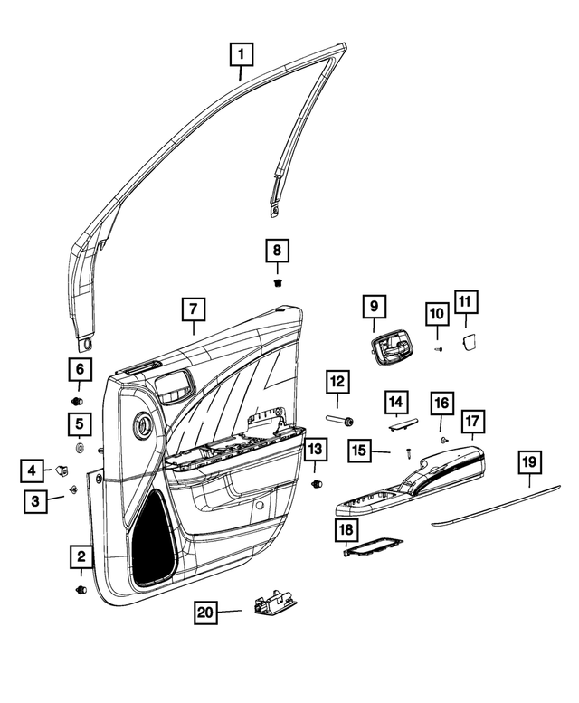 1RE62DX9AD - Interior Trim: Front Door Molding, Right for Mopar Image