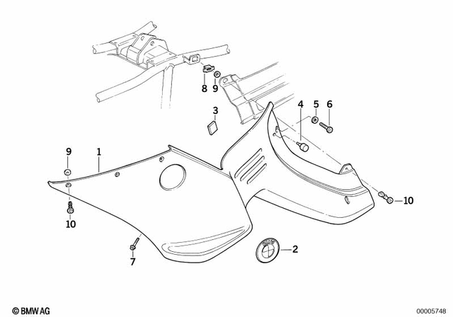 46637666072 - Frame and Mounting Parts: Lateral Part Right Prime Coated -  for BMW-Motorrad Image