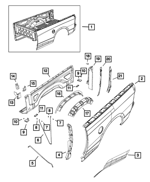 Pick-up Box and Fuel Filler Door for 2014 Ram 1500 #3