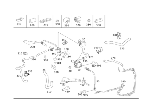 Heating Water Lines for Auxiliary Heater or Heater Booster for 2012 Mercedes-Benz S400 #0