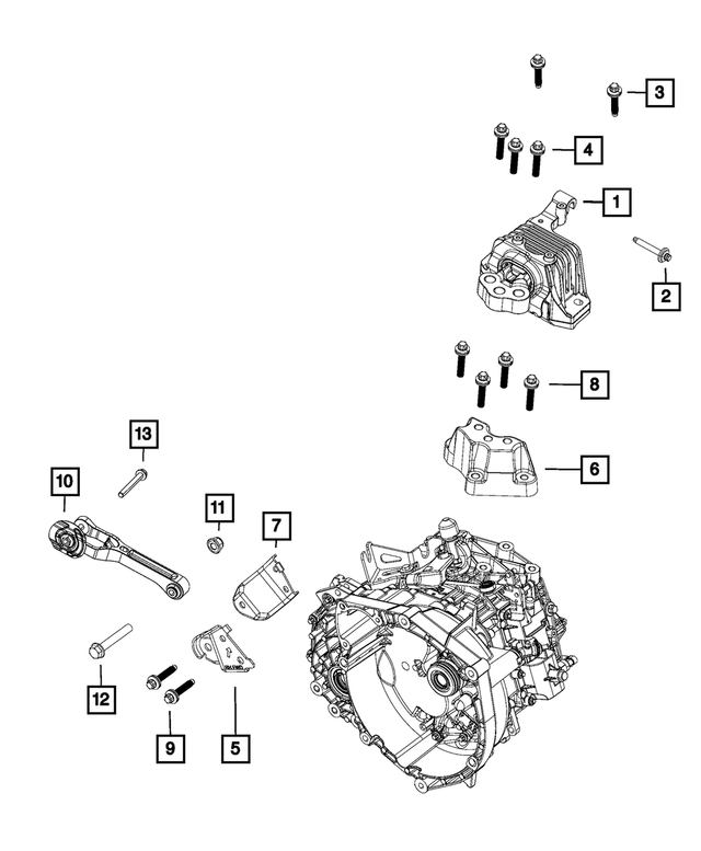 68348682AC - Transmission: Transmission Mount Bracket for Mopar Image
