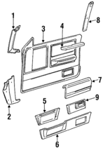 15632712 - Body: Windshield Pillar Trim for Chevrolet: S10, S10 Blazer | GMC: Jimmy, Jimmy S15, S15, Sonoma, Syclone, Typhoon | Oldsmobile: Bravada Image