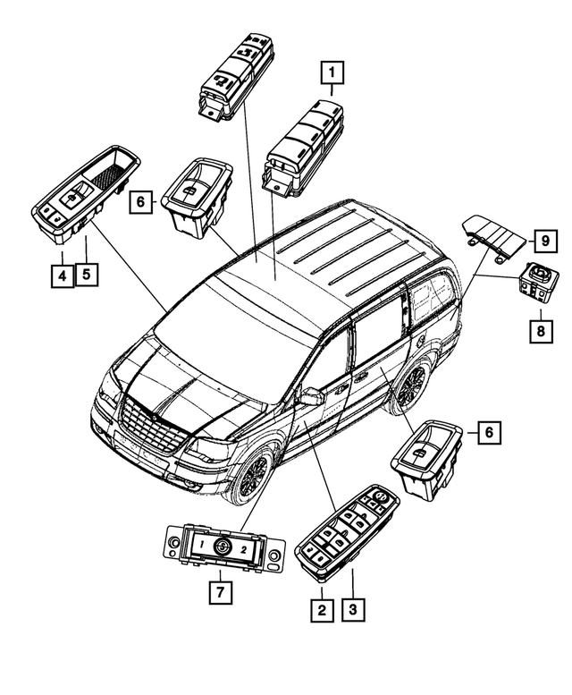 1DH65DX9AD - Electrical: Power Liftgate Release Bezel for Mopar Image