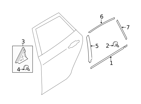 Exterior Trim - Rear Door for 2011 Subaru Impreza #0