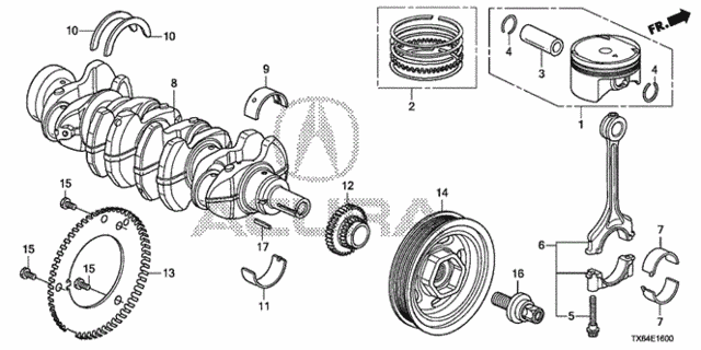Crankshaft - Piston (2.0L) for 2015 Acura ILX #0