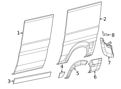 Exterior Trim - Side Panel for 2022 Ram ProMaster 2500 #1
