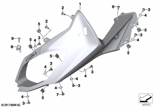 46638548073 - Frame and Mounting Parts: Trim Upper Section, Left - Rohteil/blank for BMW-Motorrad Image