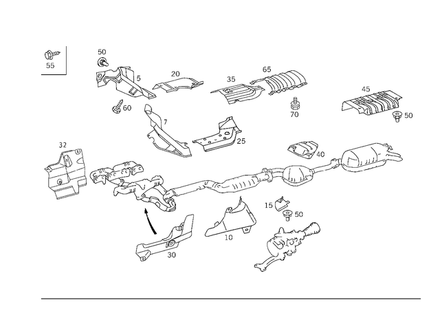 1296821071 - Exhaust System: Shielding for Mercedes-Benz Image image