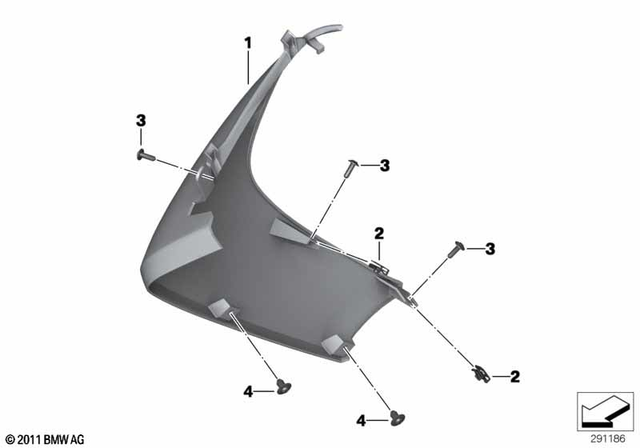 46637725056 - Frame and Mounting Parts: Lateral Trim Panel Front Right - Rohteil/blank for BMW-Motorrad Image image