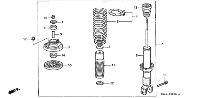 Rear Shock Absorber for 2000 Honda Civic #0