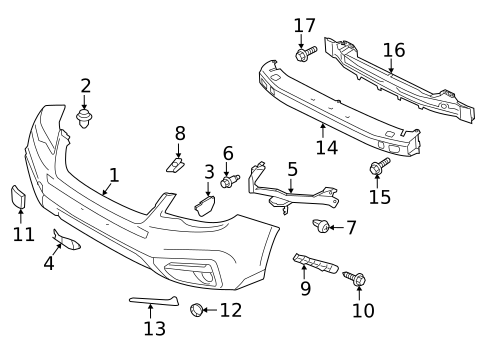 Bumper & Components - Front for 2017 Subaru Forester #0