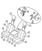 1DL461J3AA - Interior Trim: Front Headrest for Dodge: Ram 1500, Ram 2500, Ram 3500 Image
