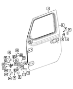 68281910AQ - Doors, Door Mirrors and Related Parts: Front Door, Right for Mopar Image
