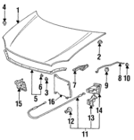 83431SA4000 - : Hood Bumper for Honda: Civic del Sol Image