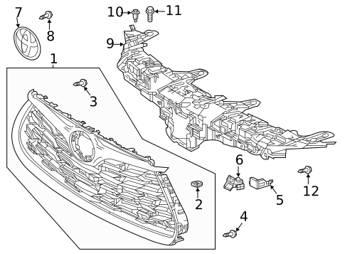 Grille & Components for 2022 Toyota Highlander #0