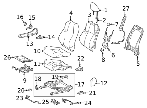 Passenger Seat Components for 2025 Toyota Corolla #3