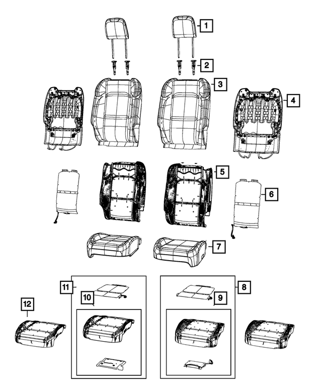 6ZH49TX7AC - Interior Trim: Front Seat Back Cover, Left for Mopar Image image