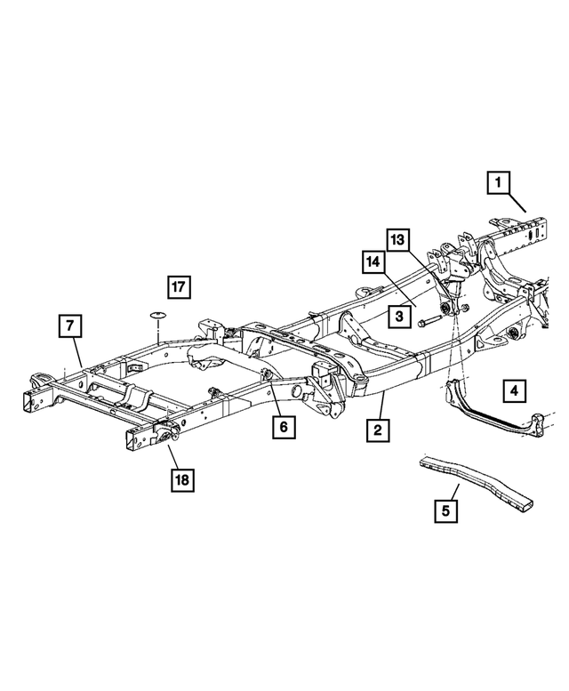 5083923AA - Frames and Bumpers: Front Rail Package, Left for Mopar Image image