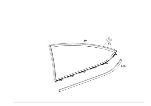 Rear Side Window for 2007 Mercedes-Benz C 350 #0