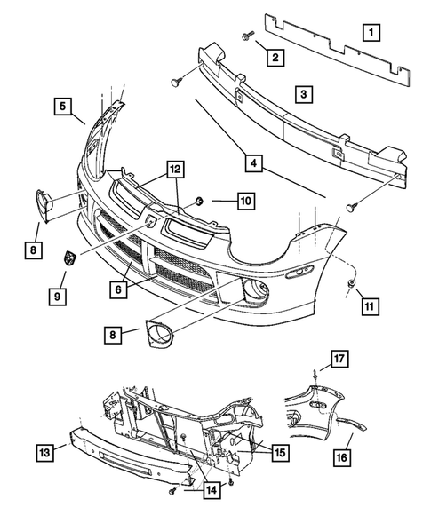 Front Bumper and Fascia for 2003 Dodge Neon #1