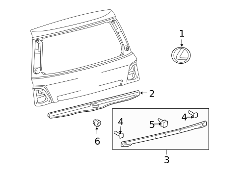 Exterior Trim - Lift Gate for 2011 Lexus LX570 #0