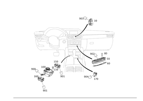 Switch in Instrument Panel and Center Console for 2013 Mercedes-Benz E400 #0