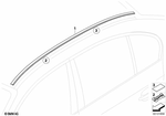 51137115191 - Vehicle Trim: Roof Molding Prime-Coated Left for BMW: 525i, 525xi, 528i, 528xi, 530i, 530xi, 535i, 535xi, 545i, 550i, M5 Image image