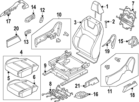 Passenger Seat Components for 2023 Nissan ARIYA #0