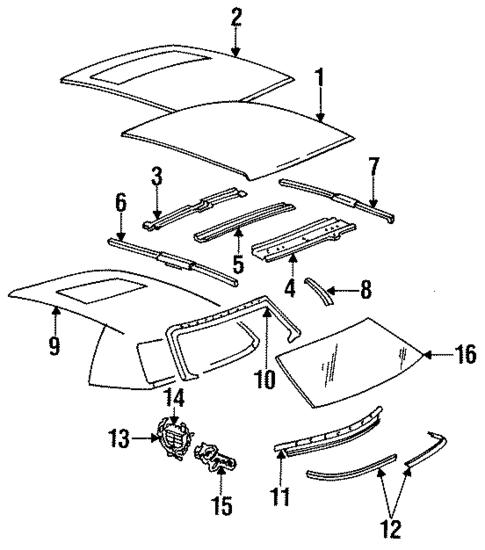 Roof & Components for 1993 Cadillac Fleetwood #0