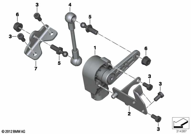46638521653 - Rear Axle, Rear-Wheel Drive, Suspension: Body screw with shoulder for BMW-Motorrad Image
