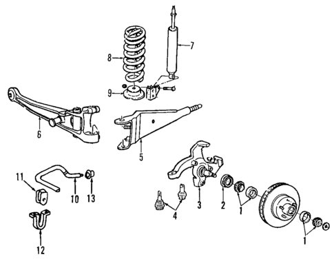 Front Suspension for 1993 Ford E-350 Econoline Club Wagon #0
