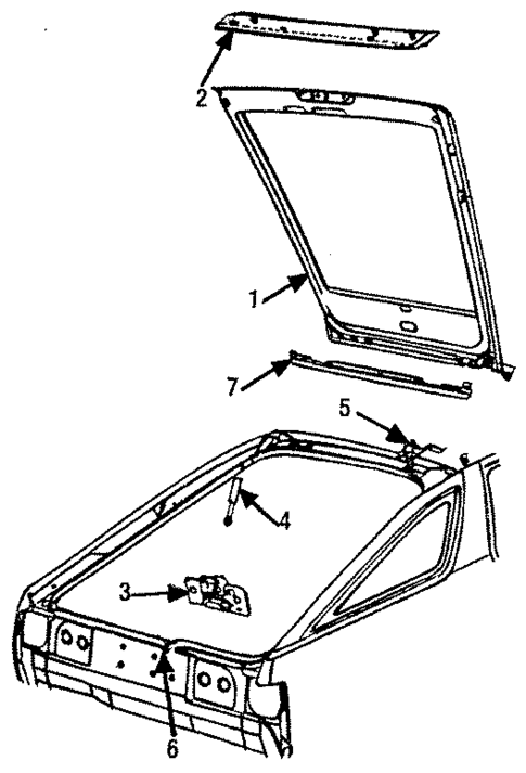 Gate & Hardware for 1986 Chrysler Laser #0