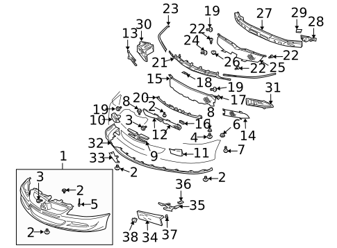 Bumper & Components - Front for 2005 Mitsubishi Lancer #0
