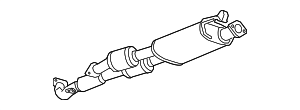 2018-2024 GM Exhaust Front Muffler with Exhaust Pipe 85132449 | OEM ...