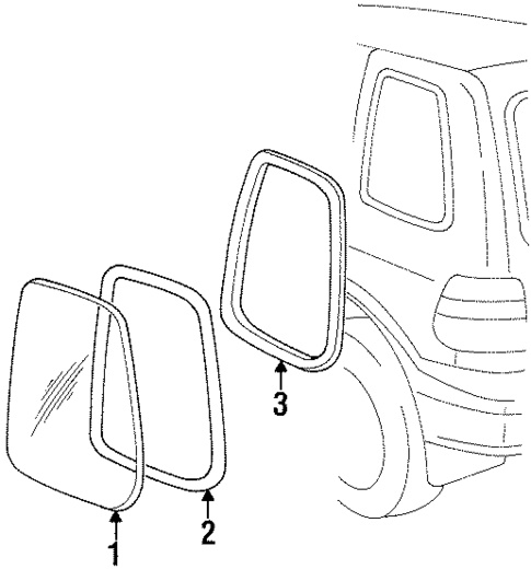 Glass & Hardware for 2001 Kia Sportage #0