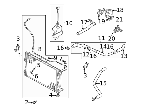 Radiator & Components for 2005 Kia Sedona #0