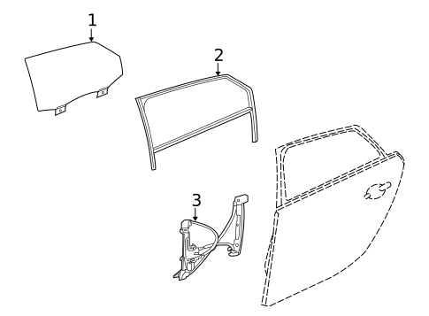 Glass - Rear Door for 2018 Jaguar XJR575 #0