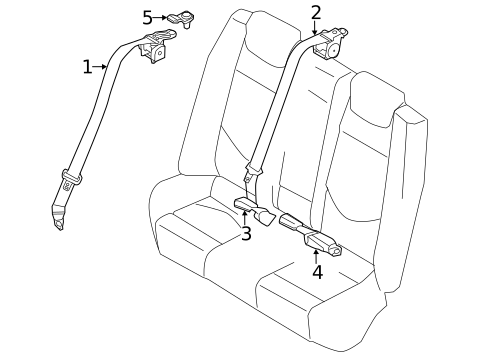 Rear Seat Belts for 2013 Hyundai Elantra Coupe #0