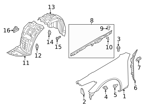Fender & Components for 2018 INFINITI Q70 #0