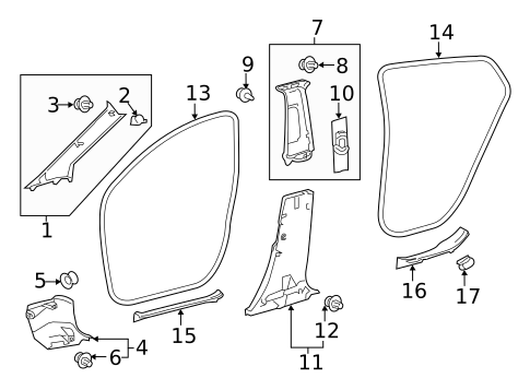 Interior Trim - Pillars for 2021 Toyota Prius Prime #0