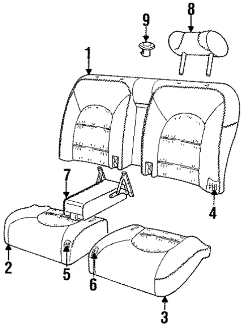 Rear Seat Components for 1995 Jaguar Vanden Plas #4