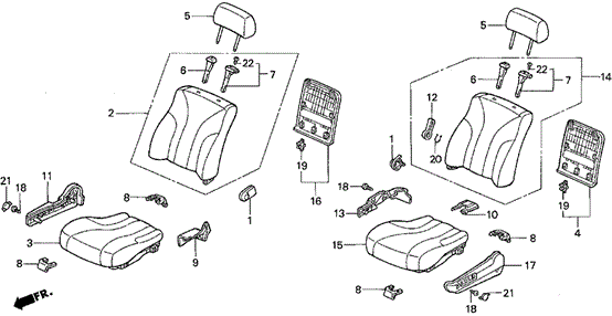 Front Seat for 1996 Acura TL #0