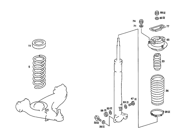 2013201330 - Springs and Suspension: Damper Strut for Mercedes-Benz: 190D, 190E Image image