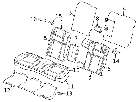 Rear Seat Components for 2018 Dodge Challenger #0