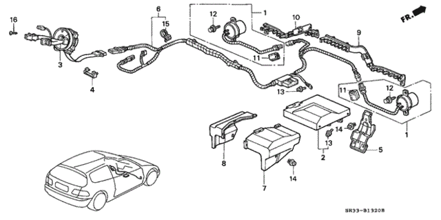SRS Unit (1) for 1992 Honda Civic #0